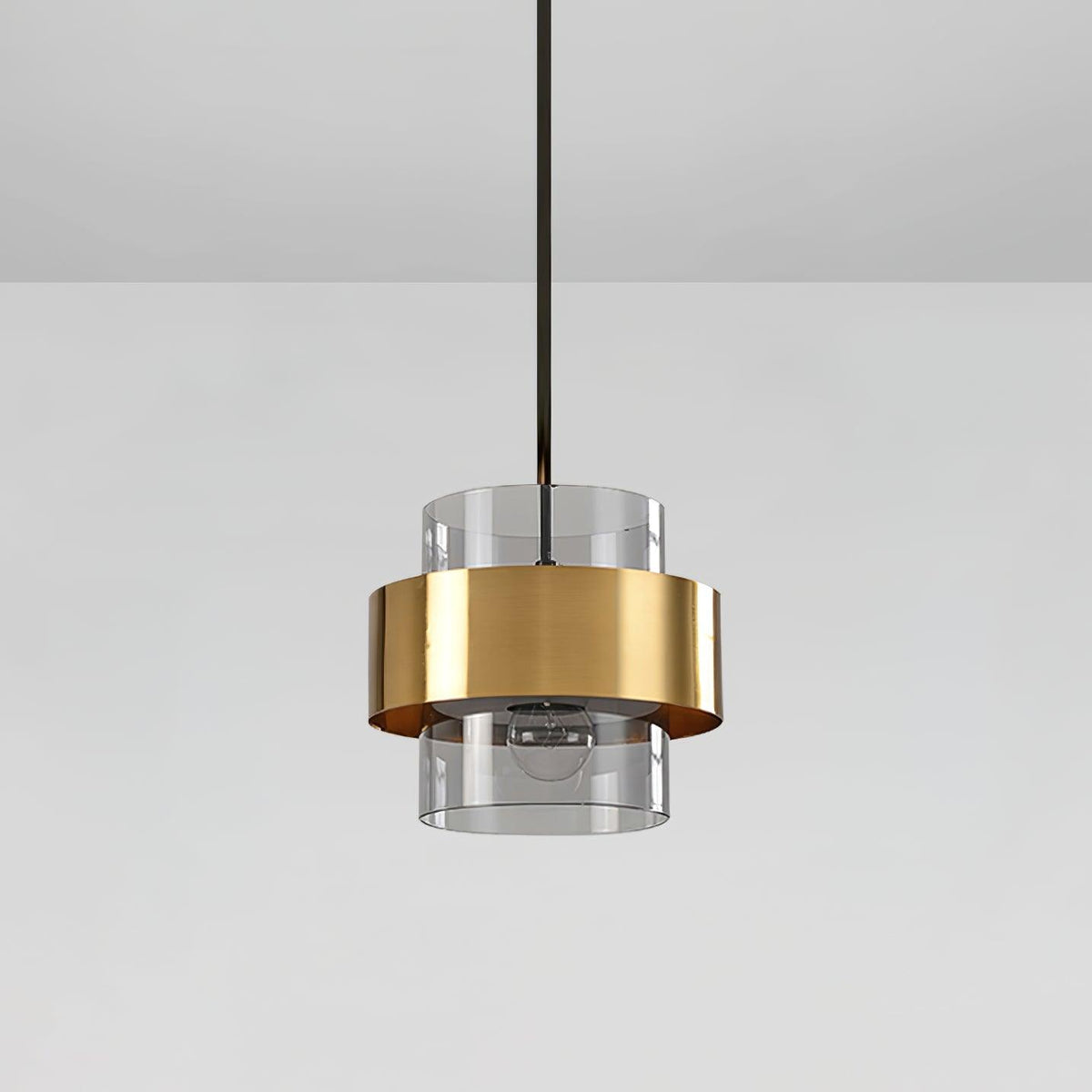 Kirivia Suspension en Laiton Cylindre Verre Contemporain