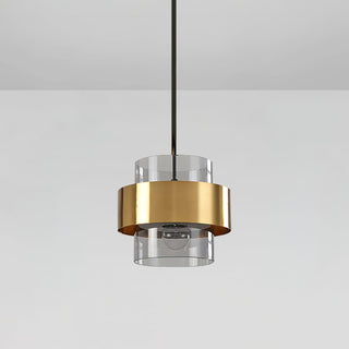 Solara Suspension en Laiton Cylindre Verre Contemporain