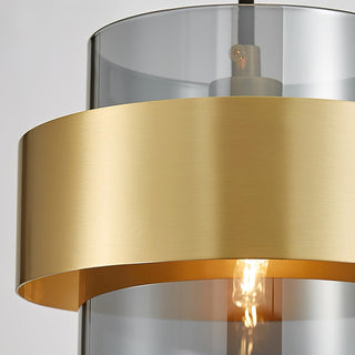 Solara Suspension en Laiton Cylindre Verre Contemporain