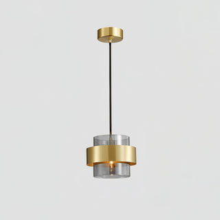 Solara Suspension en Laiton Cylindre Verre Contemporain