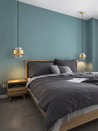 Solara Suspension en Laiton Cylindre Verre Contemporain
