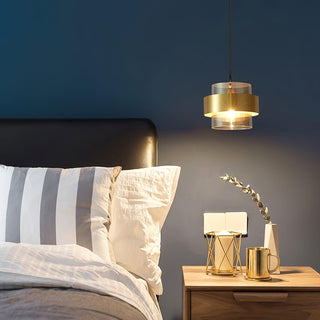 Solara Suspension en Laiton Cylindre Verre Contemporain