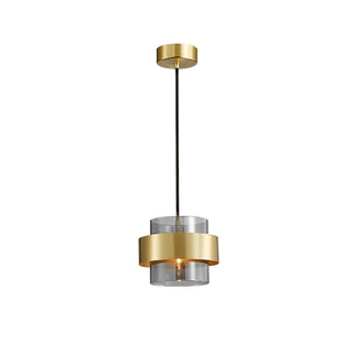 Solara Suspension en Laiton Cylindre Verre Contemporain