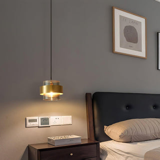 Solara Suspension en Laiton Cylindre Verre Contemporain