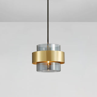 Solara Suspension en Laiton Cylindre Verre Contemporain