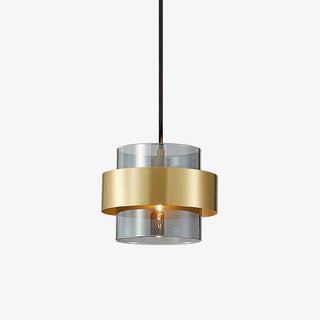 Solara Suspension en Laiton Cylindre Verre Contemporain