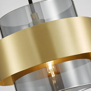 Solara Suspension en Laiton Cylindre Verre Contemporain