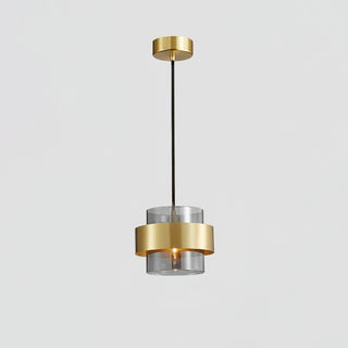 Solara Suspension en Laiton Cylindre Verre Contemporain
