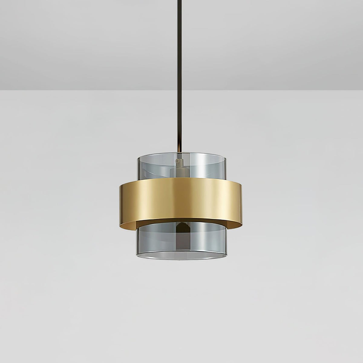 Kirivia Suspension en Laiton Cylindre Verre Contemporain