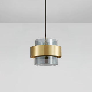 Solara Suspension en Laiton Cylindre Verre Contemporain