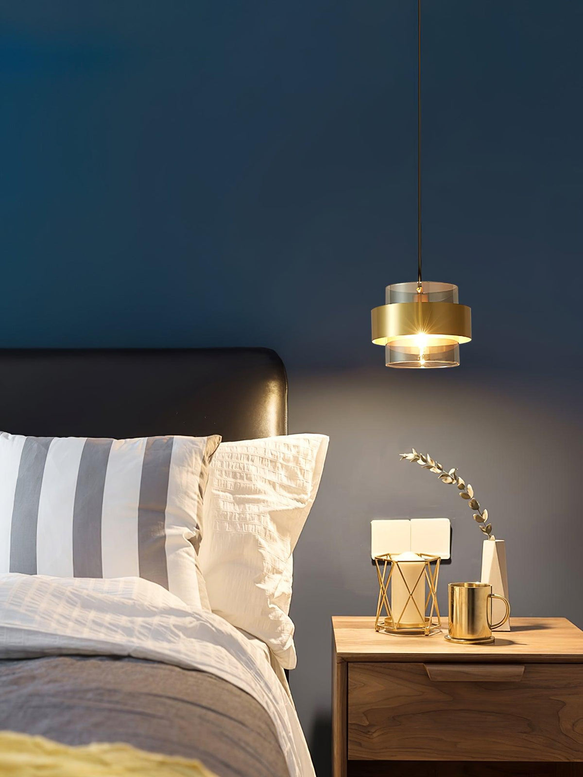 Kirivia Suspension en Laiton Cylindre Verre Contemporain