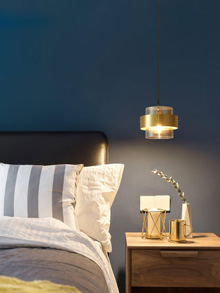 Solara Suspension en Laiton Cylindre Verre Contemporain