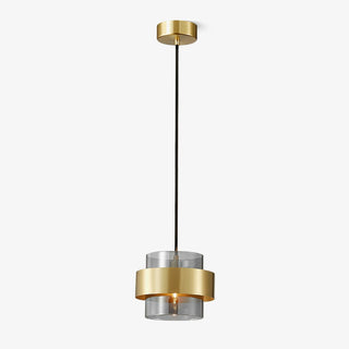 Solara Suspension en Laiton Cylindre Verre Contemporain
