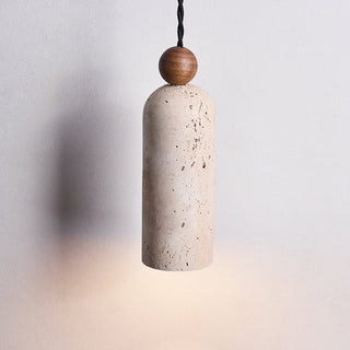 Cylinder Wood Bead Pendant Light-Neutral Decor