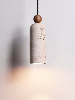 Cylinder Wood Bead Pendant Light-Neutral Decor