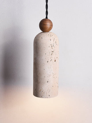 Cylinder Wood Bead Pendant Light-Neutral Decor