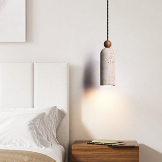 Cylinder Wood Bead Pendant Light-Neutral Decor
