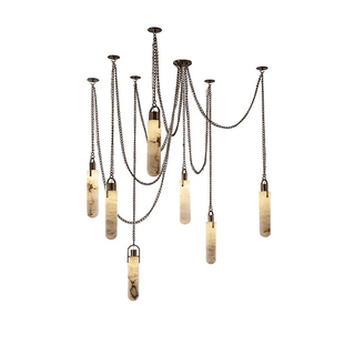 Cylindrical Cluster Alabaster Chandelier-Neutral Decor