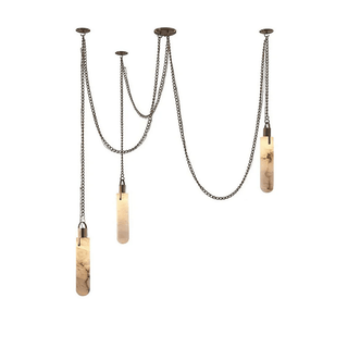 Cylindrical Cluster Alabaster Chandelier-Neutral Decor