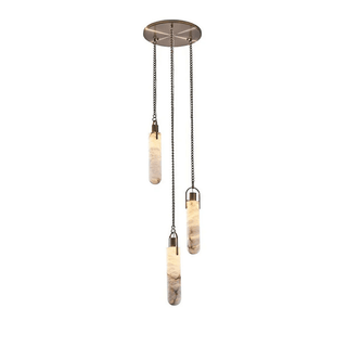 Cylindrical Cluster Alabaster Chandelier-Neutral Decor