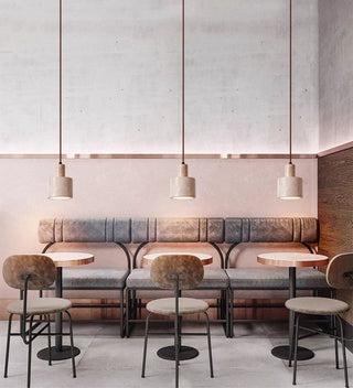 Cylindrical Travertine Pendant Lamp-Neutral Decor