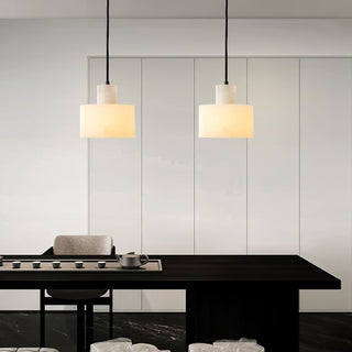Alabaster Suspension Double Cylindrique-Luire
