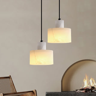 Alabaster Suspension Double Cylindrique-Luire