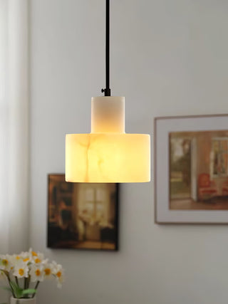 Alabaster Suspension Double Cylindrique-Luire