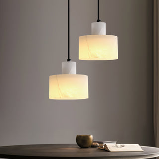 Alabaster Suspension Double Cylindrique-Luire