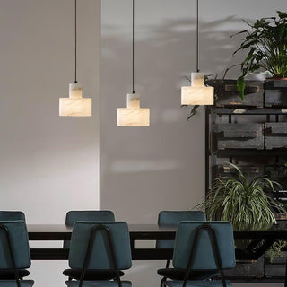 Alabaster Suspension Double Cylindrique-Luire
