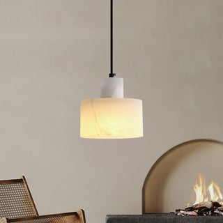 Alabaster Suspension Double Cylindrique-Luire