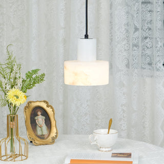 Alabaster Suspension Double Cylindrique-Luire