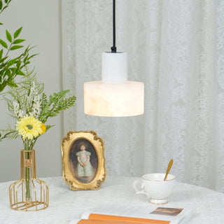 Alabaster Suspension Double Cylindrique-Luire