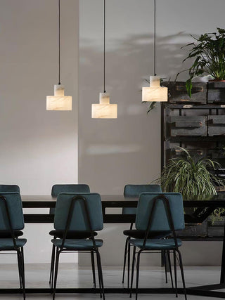 Alabaster Suspension Double Cylindrique-Luire