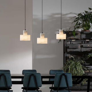 Alabaster Suspension Double Cylindrique-Luire
