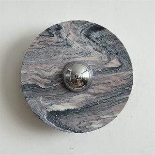 Zeno Applique Murale Ronde en Chrome, Marbre et Métal Style Minimaliste Moderne