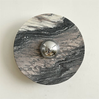 Zeno Applique Murale Ronde en Chrome, Marbre et Métal Style Minimaliste Moderne
