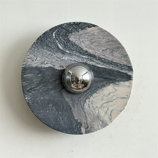 Zeno Applique Murale Ronde en Chrome, Marbre et Métal Style Minimaliste Moderne