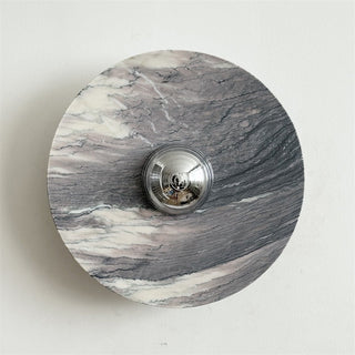 Zeno Applique Murale Ronde en Chrome, Marbre et Métal Style Minimaliste Moderne