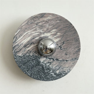 Zeno Applique Murale Ronde en Chrome, Marbre et Métal Style Minimaliste Moderne