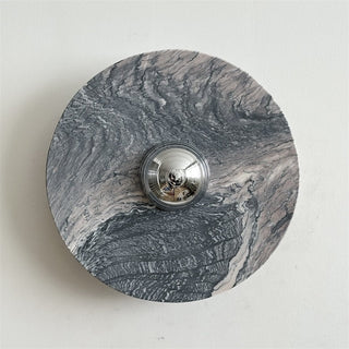 Zeno Applique Murale Ronde en Chrome, Marbre et Métal Style Minimaliste Moderne