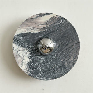 Zeno Applique Murale Ronde en Chrome, Marbre et Métal Style Minimaliste Moderne