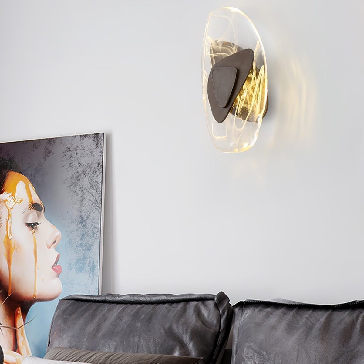 Beatrice Applique Murale Artistique en Verre Noir