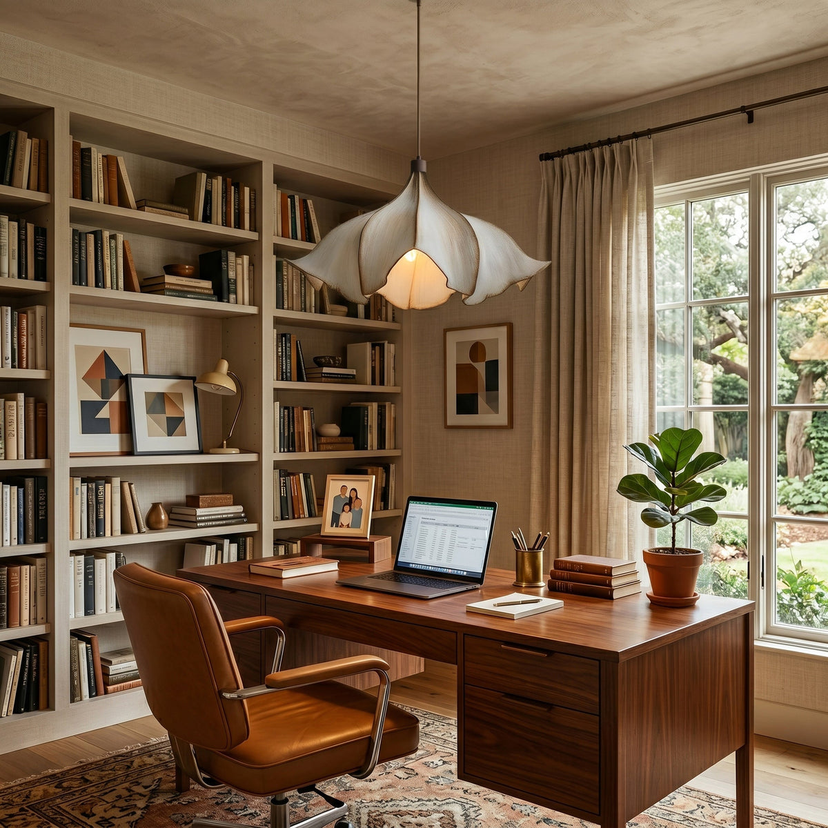 Viscontea Pendant Light against a dark background to highlight its form.