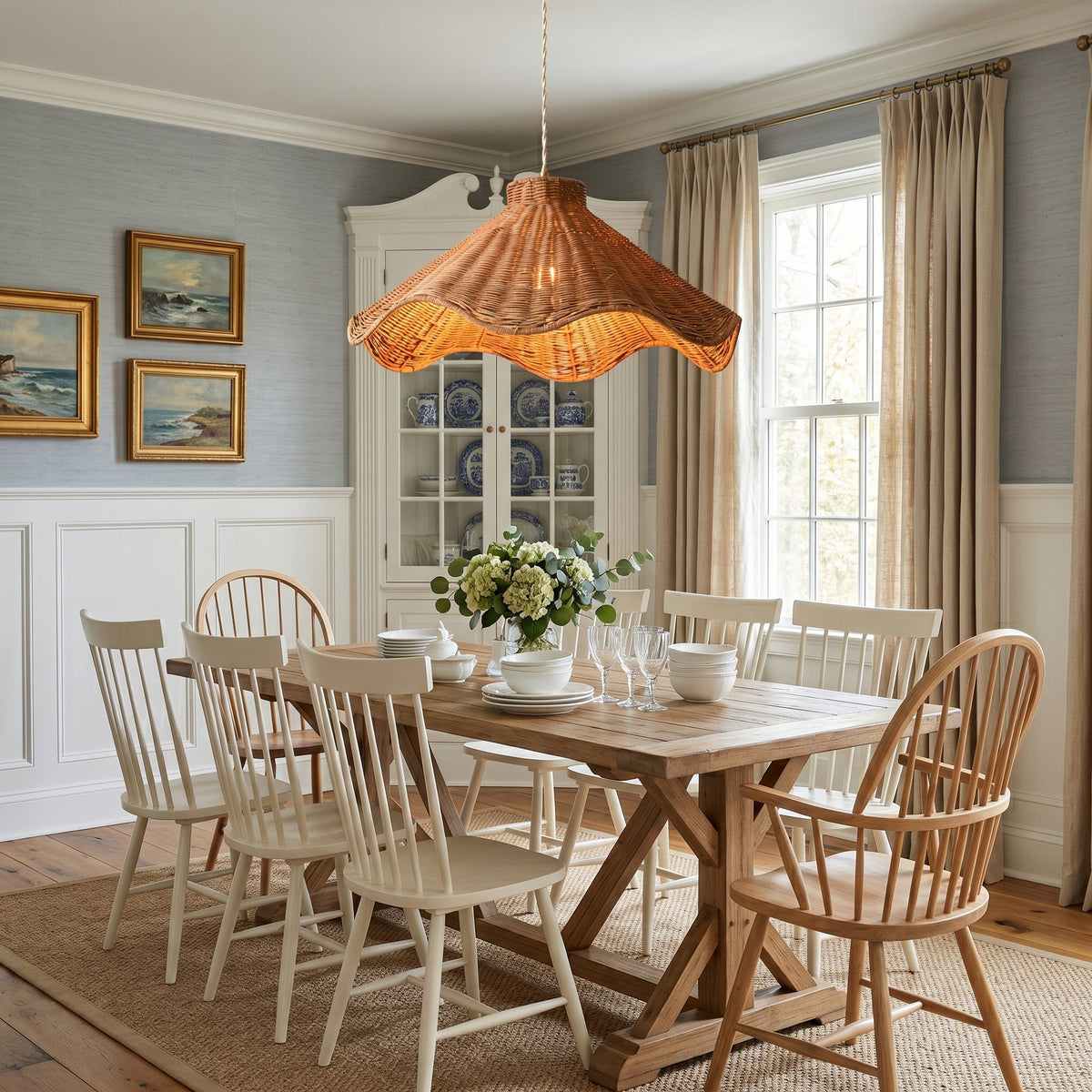 Maren pendant light shown from below, highlighting the bulb placement.