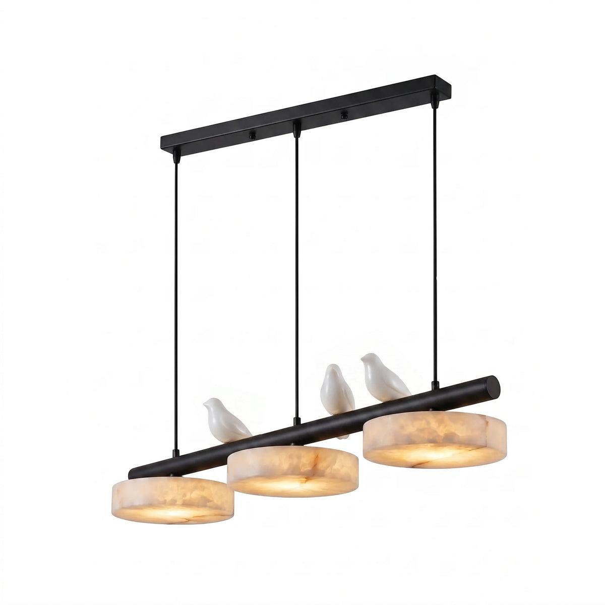 Lifestyle image of the Sienna chandelier in a contemporary living space.