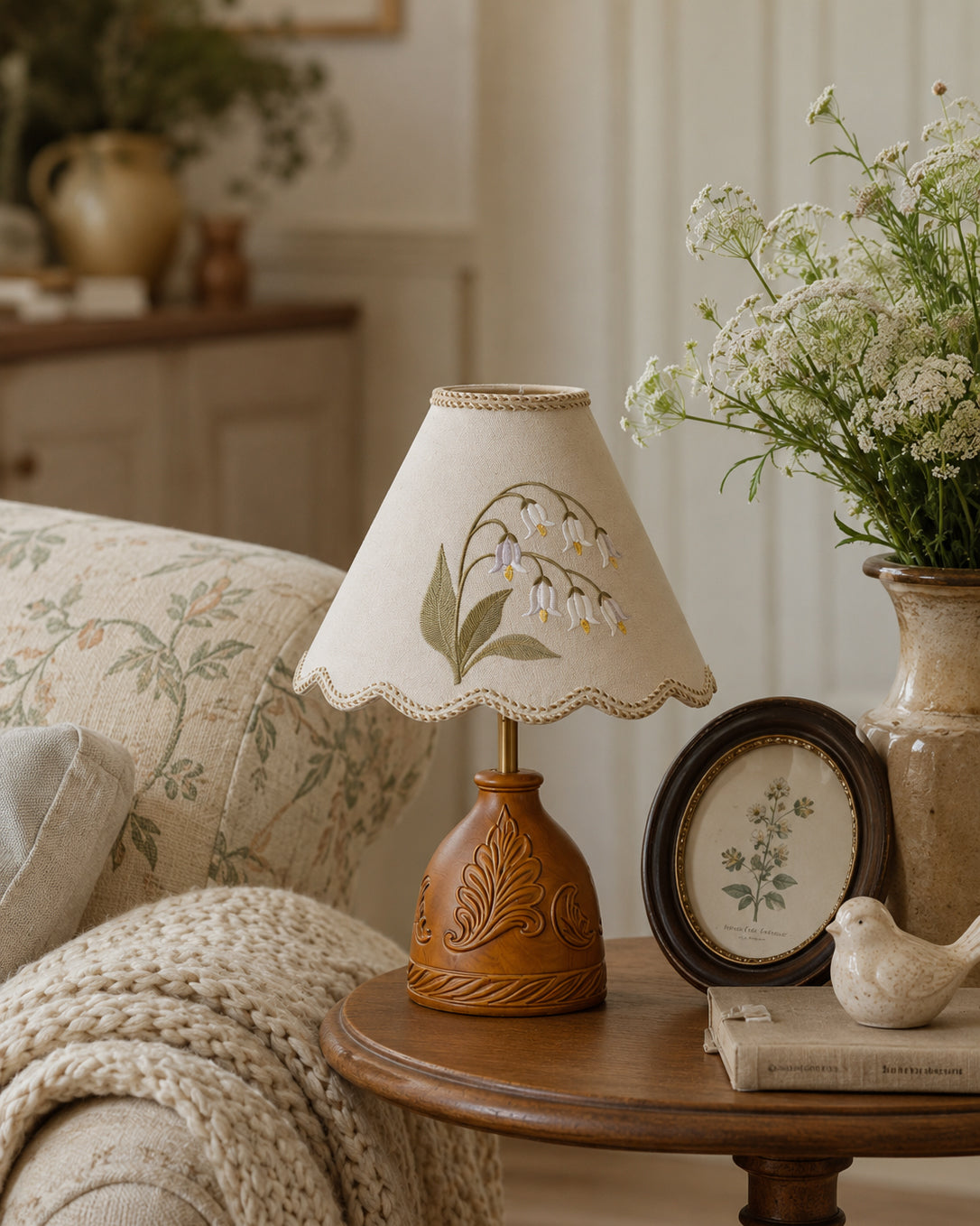 Side view of the Maisie Table Lamp, Model A.