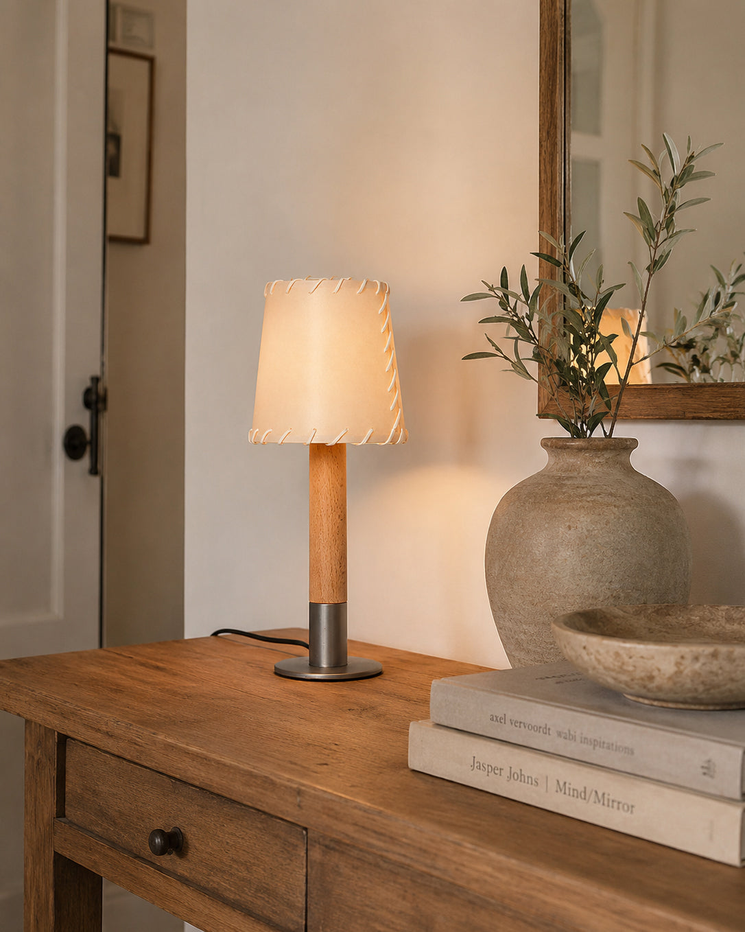 Side profile view of the Kove Table Lamp.