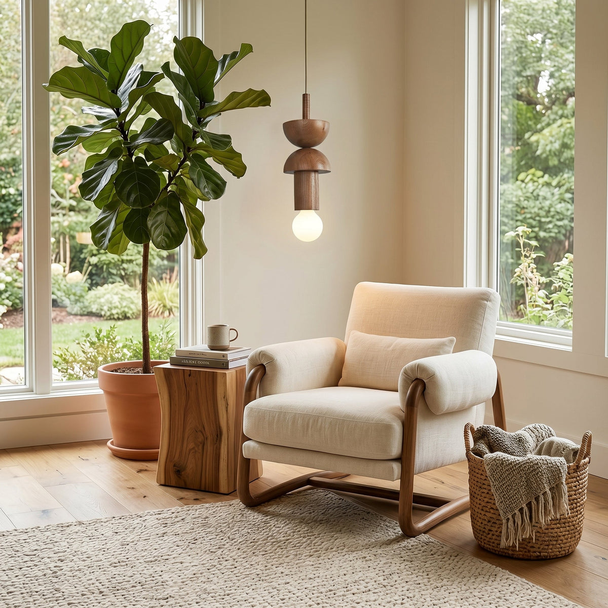 Model B of the Vanya Geometric Pendant Light showcasing its wider form.