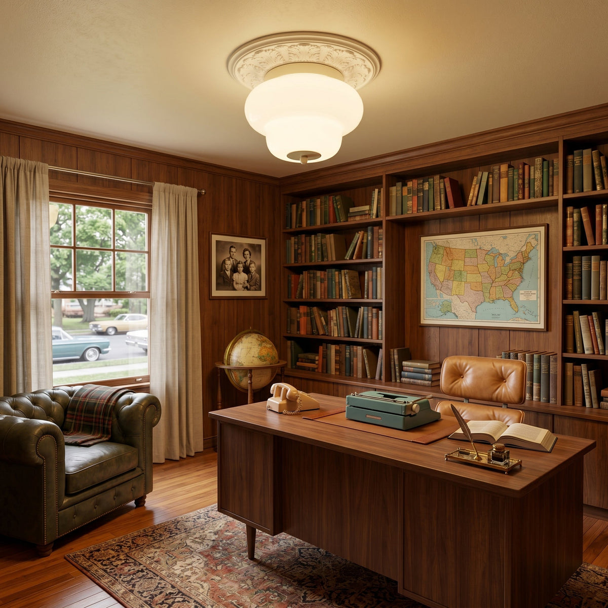 The Milo Ceiling Mount shown in a walk-in closet setting.